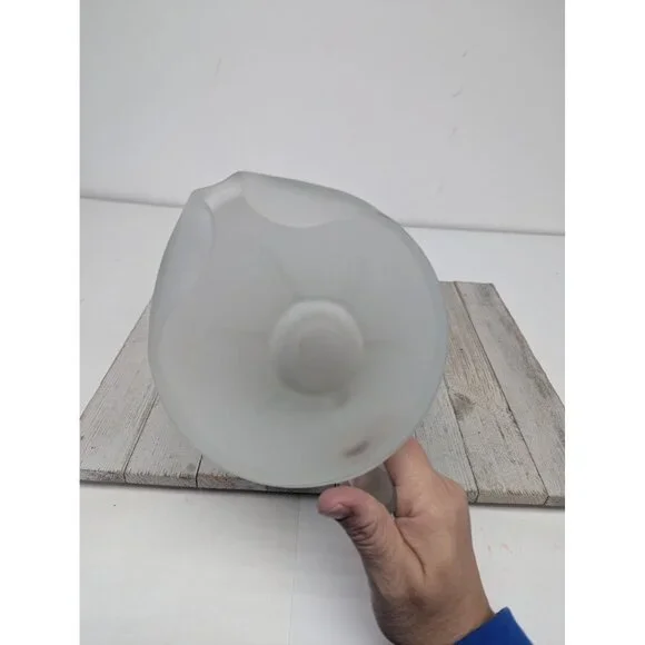 Vintage Tiara Indiana Glass Frosted Satin Glass Pitcher With Ice Lip 8 1/4" - Picture 6 of 8